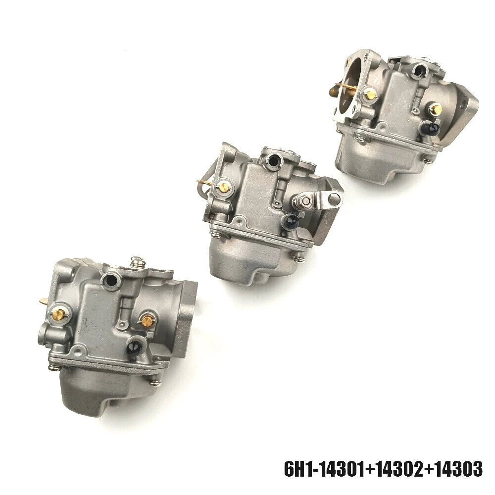 Set of 3 Carburetor Assy for Yamaha 90HP Outboard (6H1-14301/14302/14303)