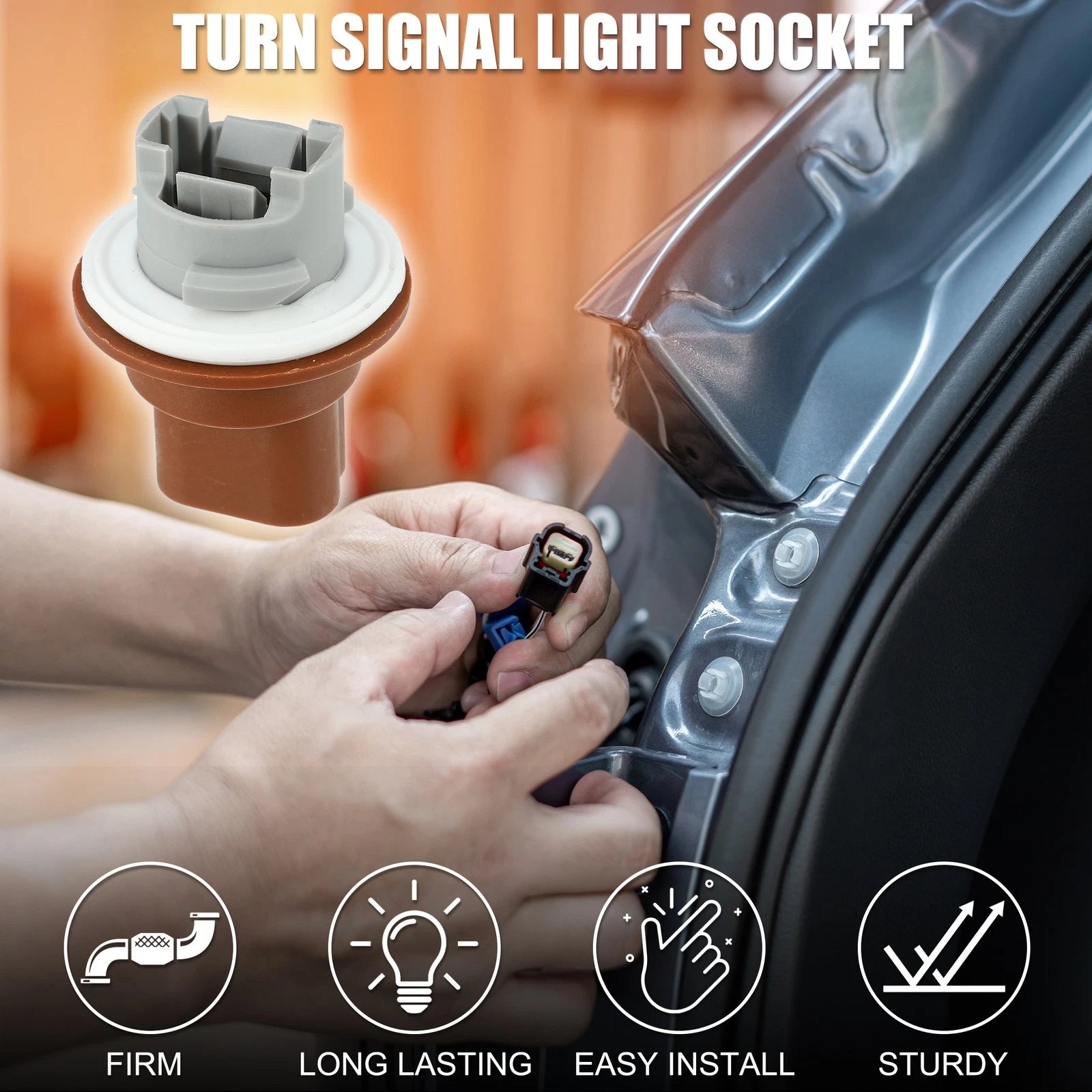 Turn Signal Light Socket 3 Pin Replacement for Dodge Grand Caravan (2011–2020)