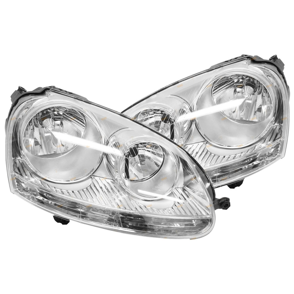 Chrome Headlights Pair LH+RH for VW Golf Jetta Mk5 (2004–2010)