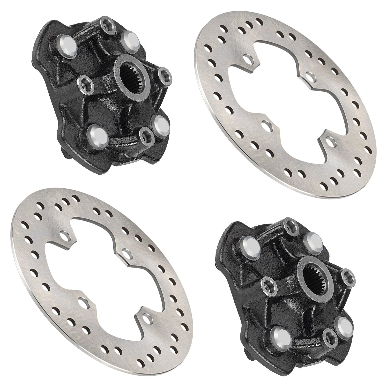 Front Wheel Hub Set of 2 w/ Brake Disc for Honda Rancher 420 (2014–2024)