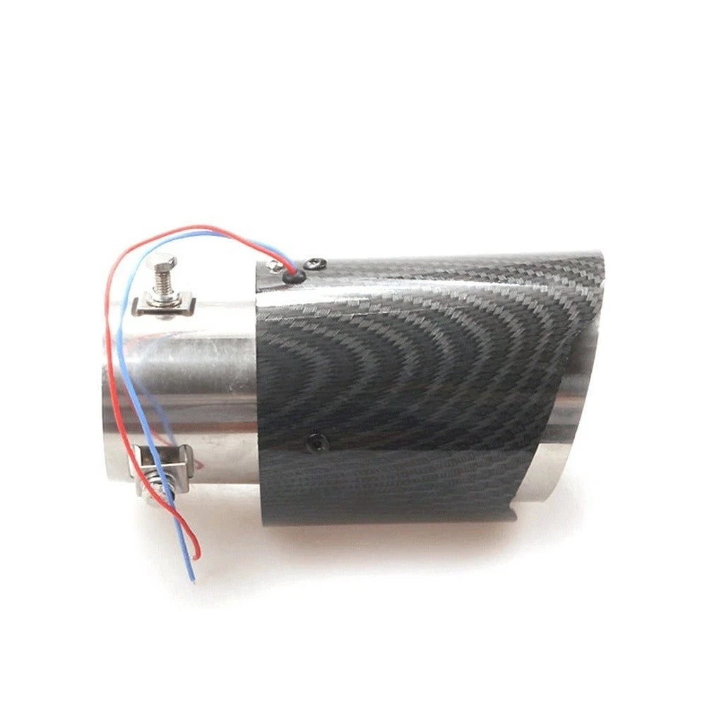 Stainless Steel Exhaust Tip with LED Lighting Carbon Fiber Flame Effect Design