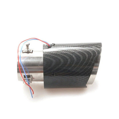 Stainless Steel Exhaust Tip with LED Lighting Carbon Fiber Flame Effect Design