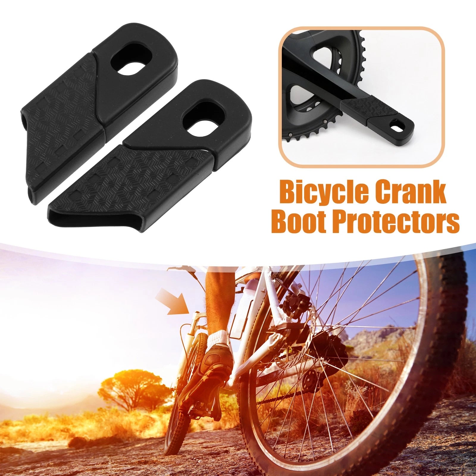 Silicone Crank Boot Protector Pair for Bicycle Cycling Crank Arm Cover