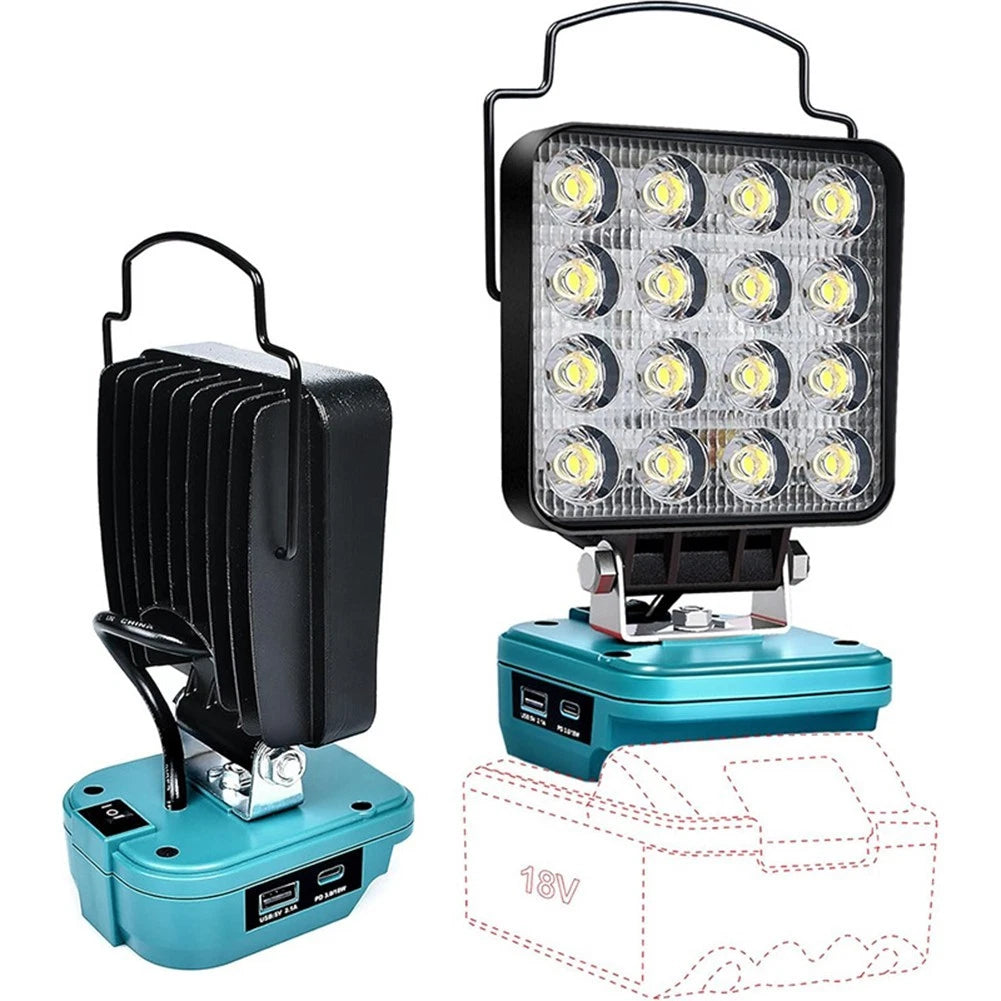 16 LED Work Light with USB Port and 360° Adjustable Head