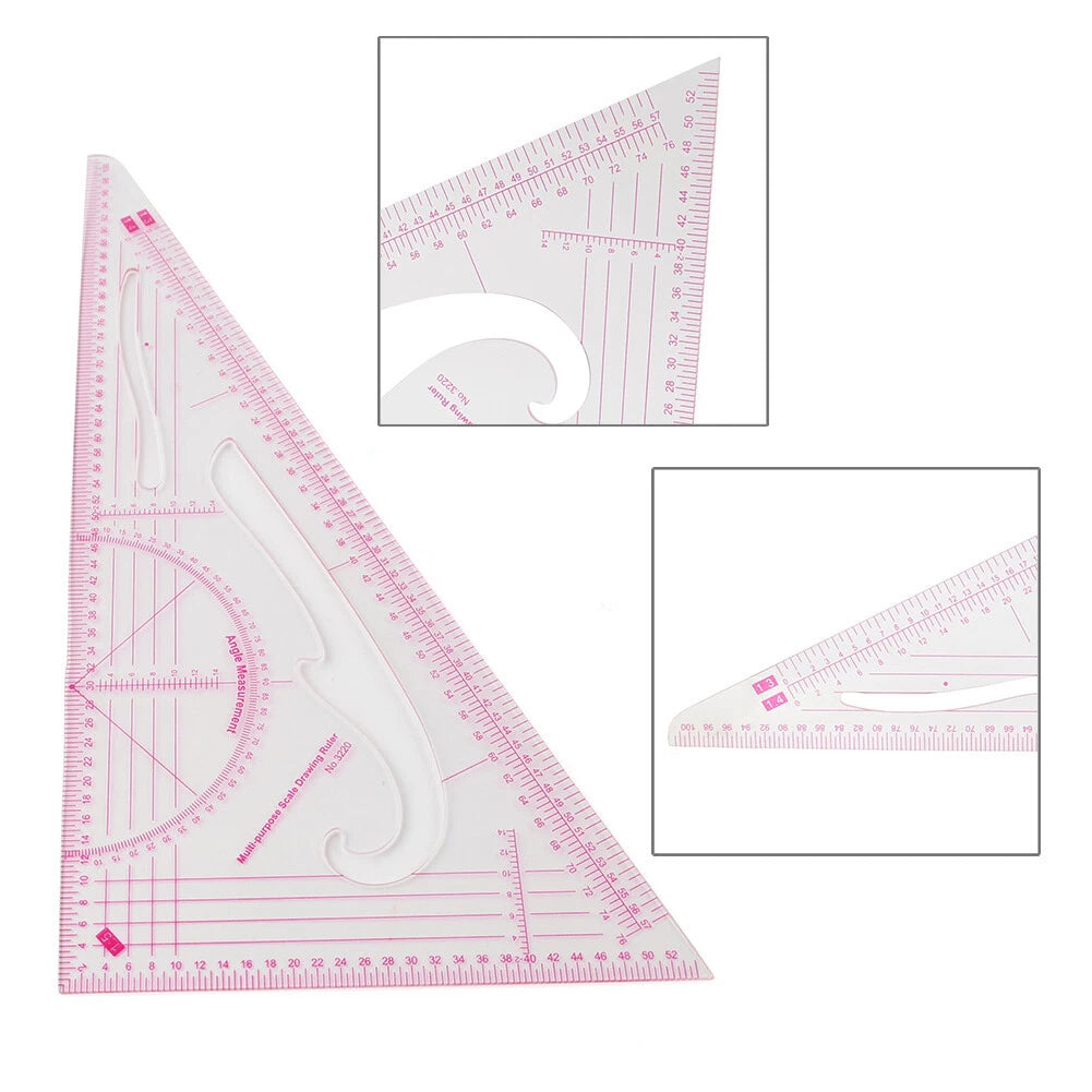 Triangular Scale Drawing Plate Ruler for Tailor Sewing (3220)
