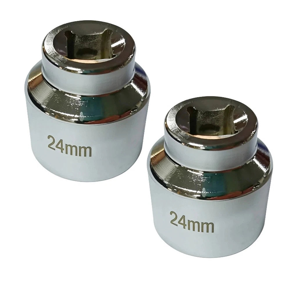 24mm Oil Filter Wrench Socket for Chrome Vanadium 6-Point Cap Removal Tool