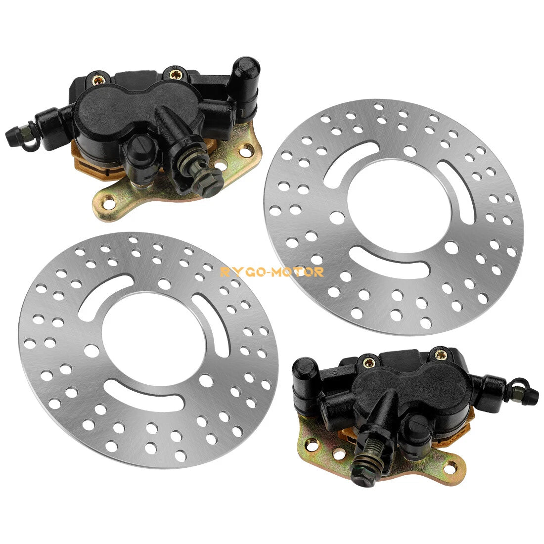 Front Brake Calipers & Rotors for Kawasaki Bayou 300 KLF300C (1989–2004)
