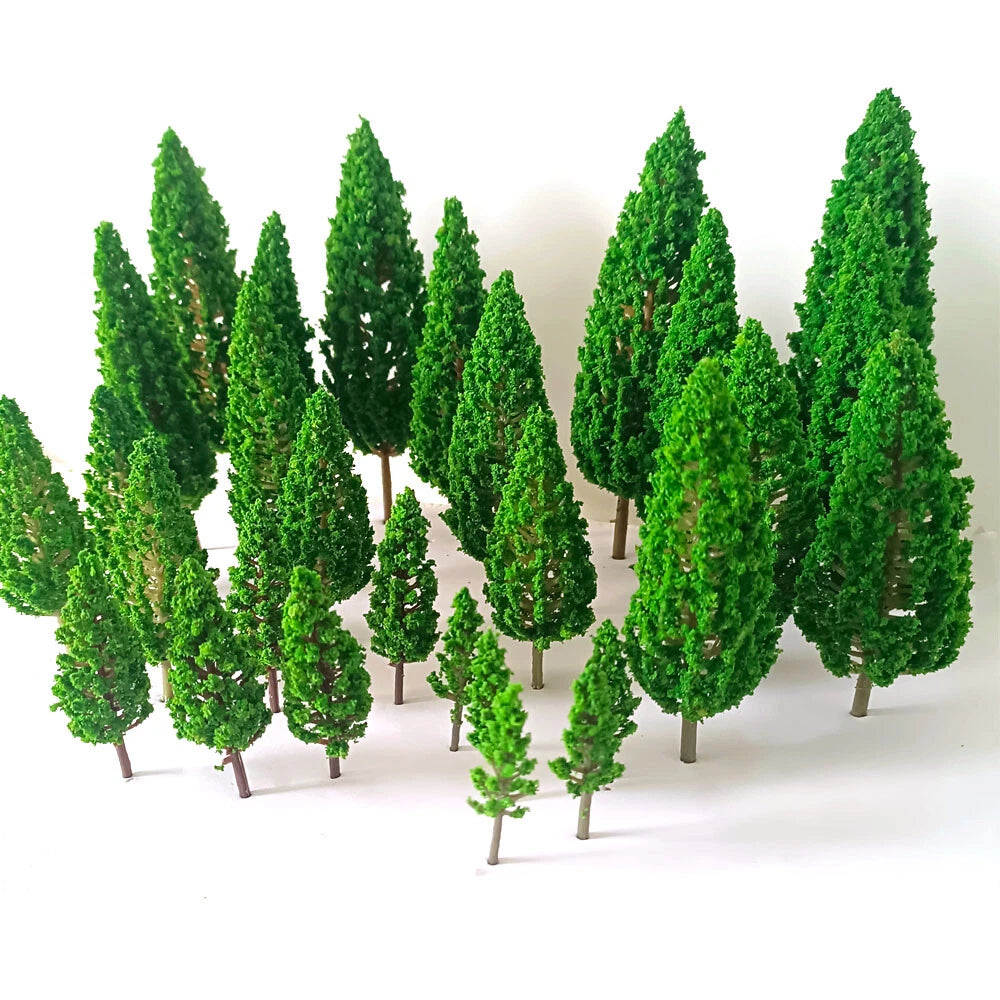 30Pcs Mix Size Tree Model Train Railroad Wargame Diorama Scenery Landscape Scale