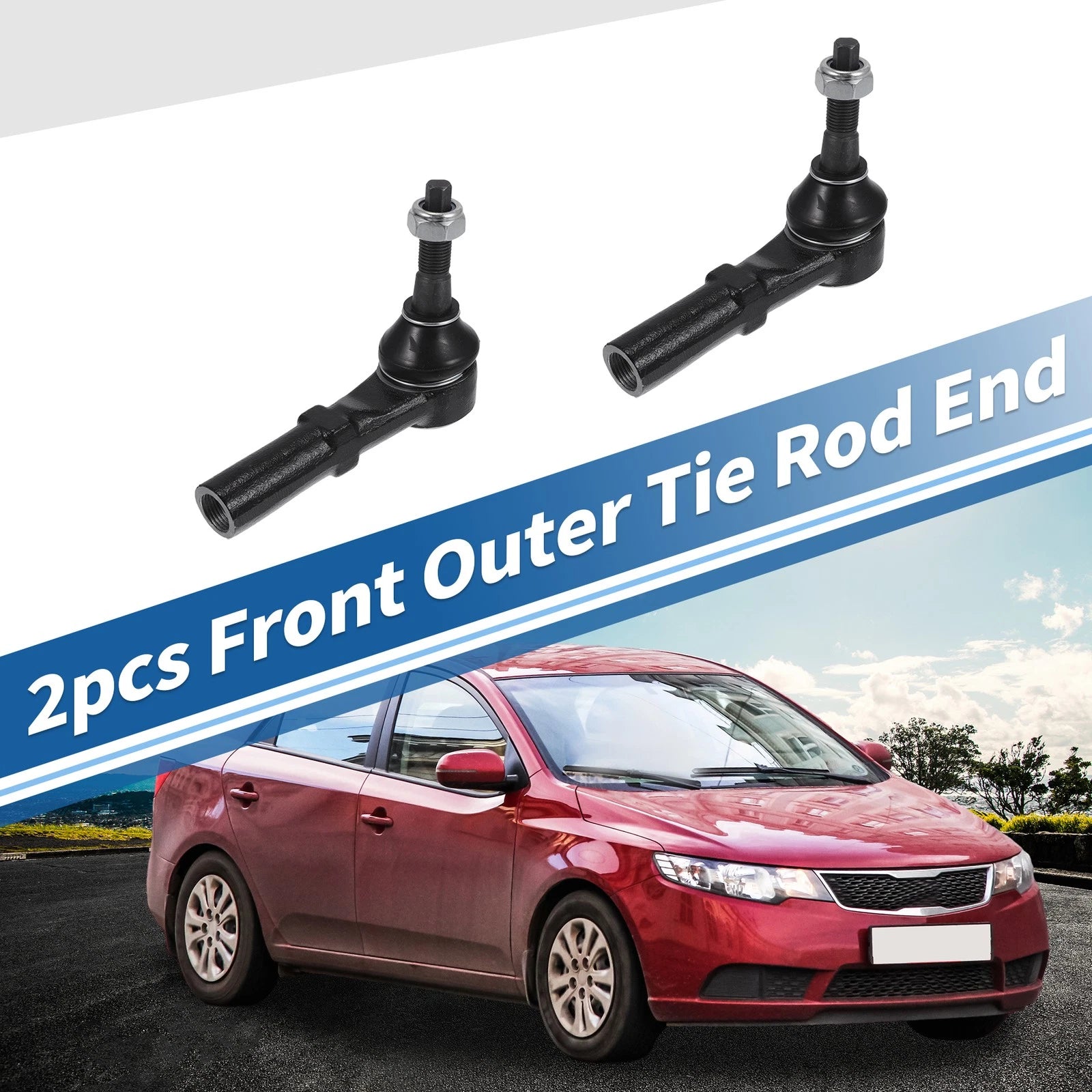 2pcs Front Outer Tie Rod End Links Replacement for Dodge Ram 1500 (2010–2019)