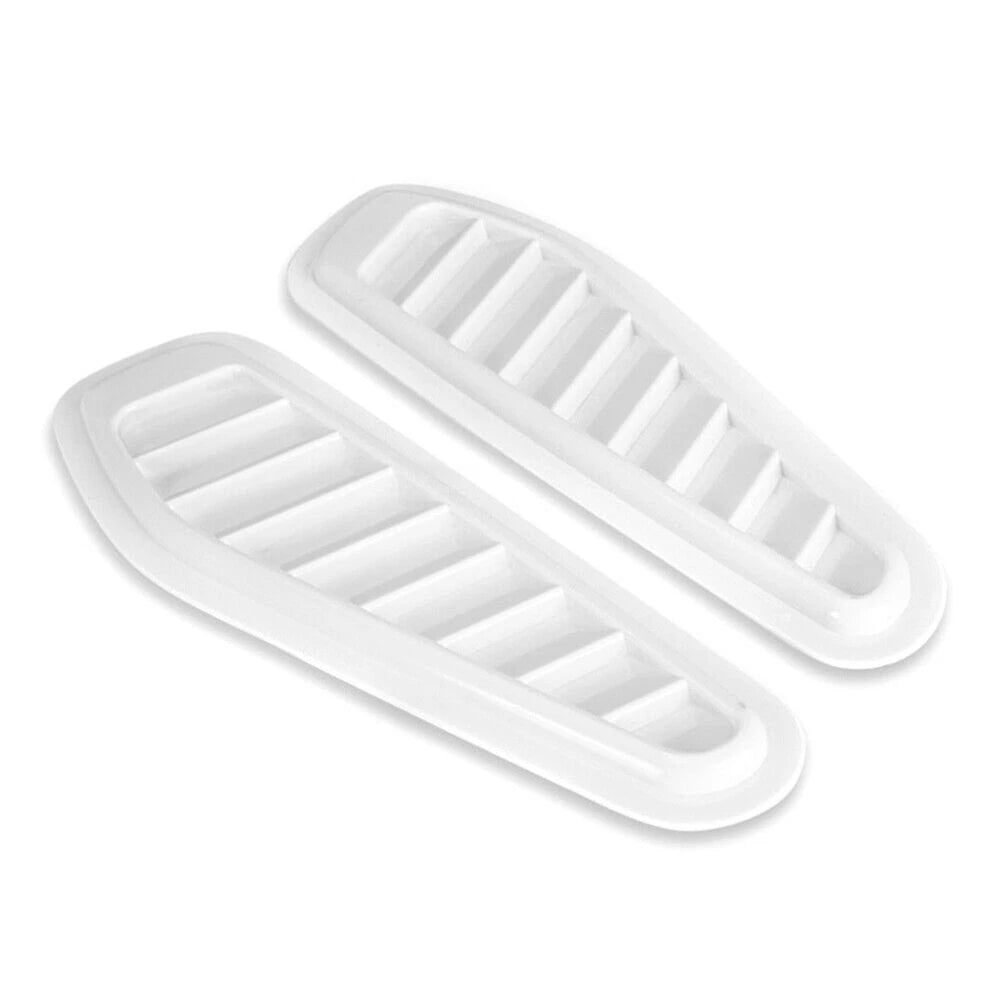 2X White Universal Air Flow Intake Hood Scoop Vent Cover