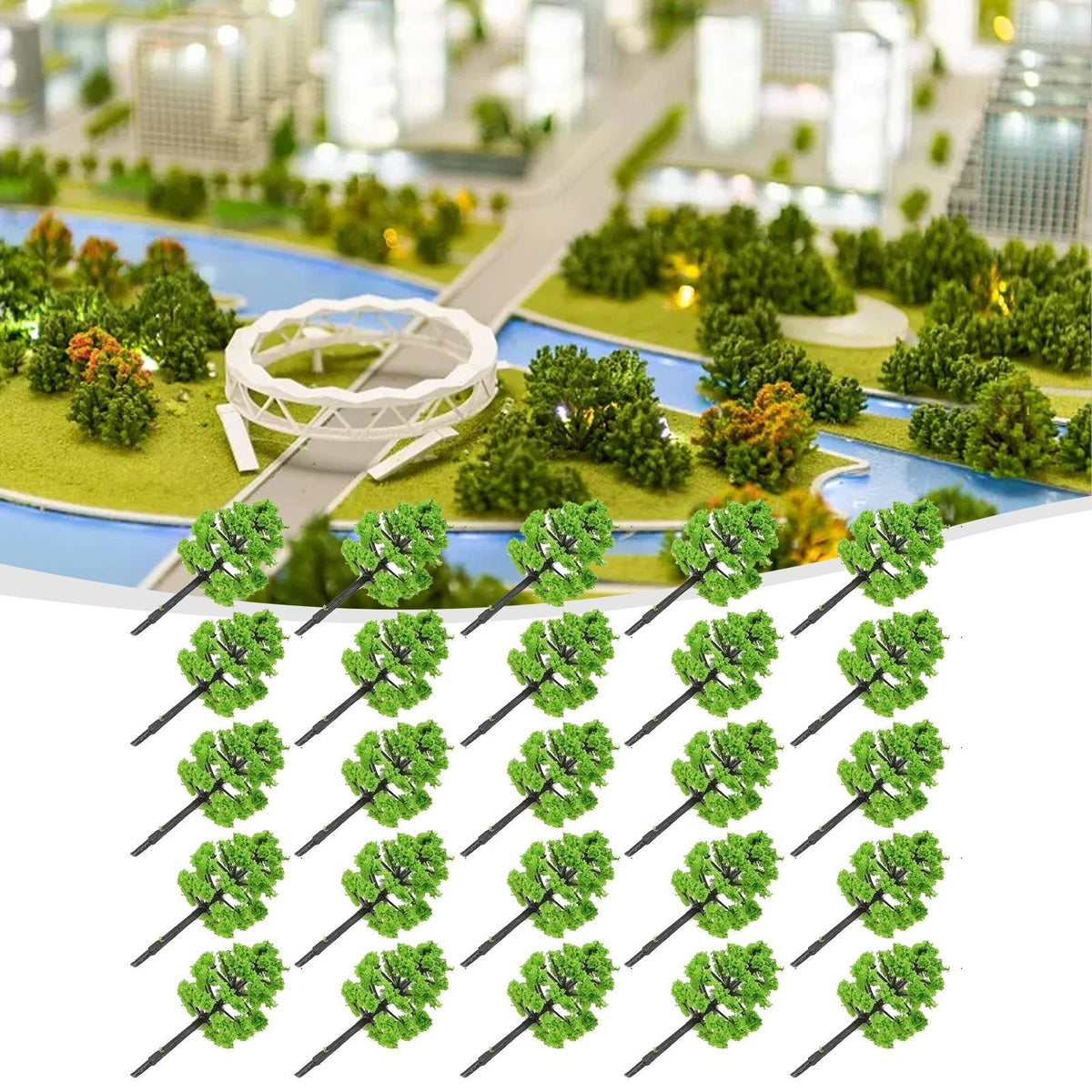 20pcs Set Model Trees for Train Railroad Diorama Landscape Scenery