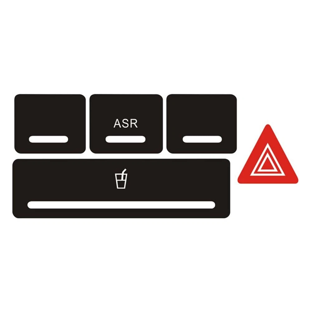 Control Button Repair Kit for A3 8P (2004–2008) Black Overlay White Lettering