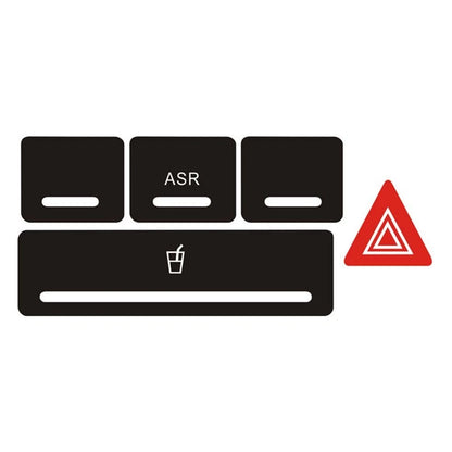Control Button Repair Kit for A3 8P (2004–2008) Black Overlay White Lettering