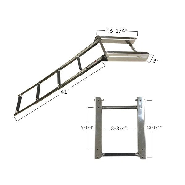 4 Step Stainless Steel Telescoping Boat Ladder for LA02-4 (Year Range)