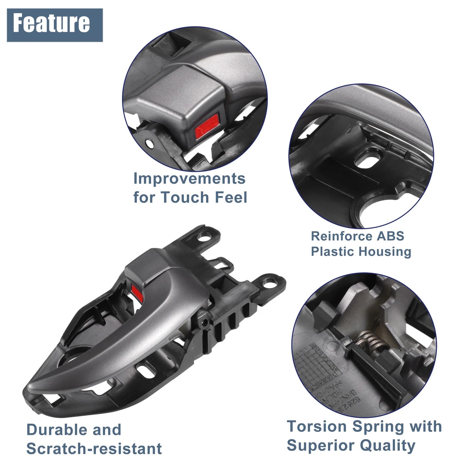 Front Rear Right Interior Door Handle Replacement for Hyundai Elantra (2011–2016)