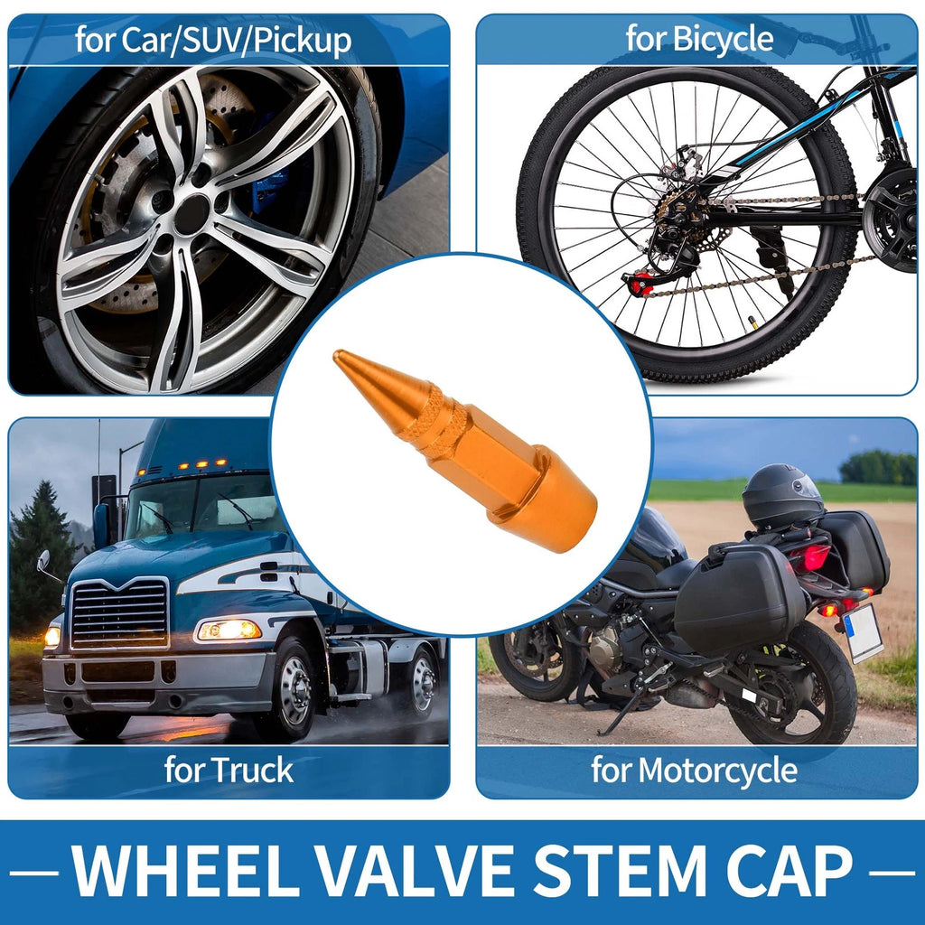 Valve Stem Caps 45mm Replacement for Car SUV Bike RV 4 Pack