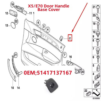 Door Panel Lock Operating Rod for BMW For X5 E70 Chassis E70 51417137167 ABS