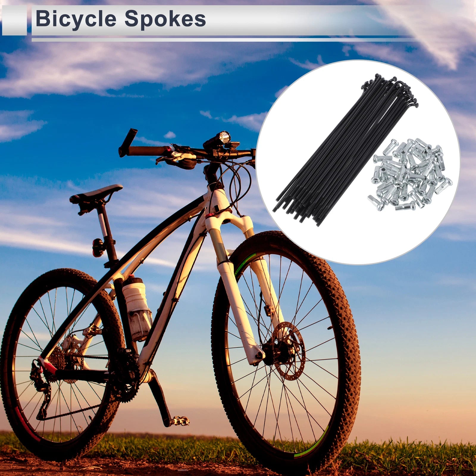 Bicycle Spokes Nipple Set 13G 112mm Steel Black Universal (Universal)