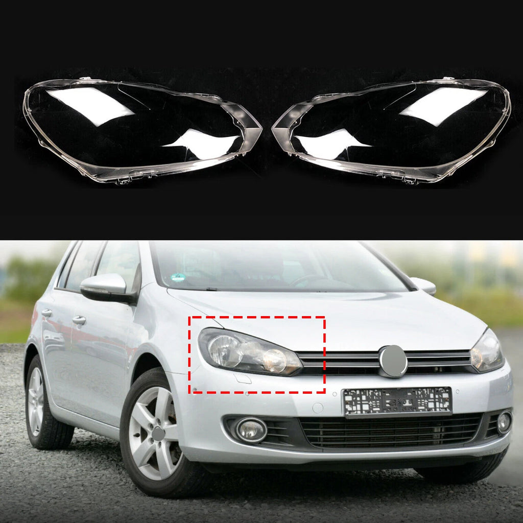 Clear Lens Halogen Headlight Lens Cover for Golf 6 MK6 GTI (2010–2015)