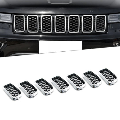 Front Grille Honeycomb Mesh Insert Cover Chrome for Jeep Grand Cherokee (2017–2021)