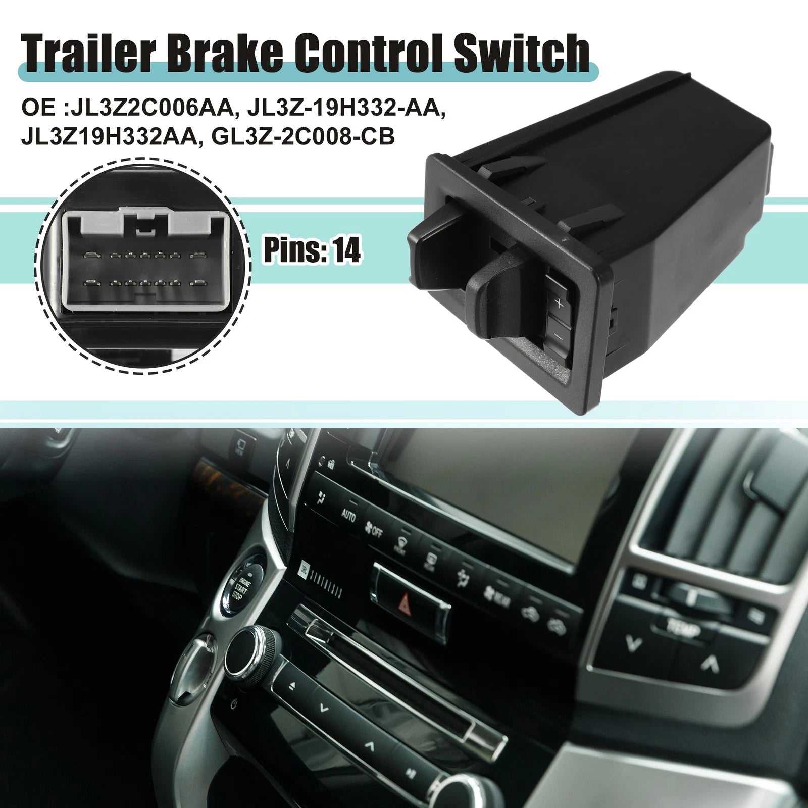 Trailer Brake Controller Module Replacement Fit for Ford F-150 2015-2019 Black