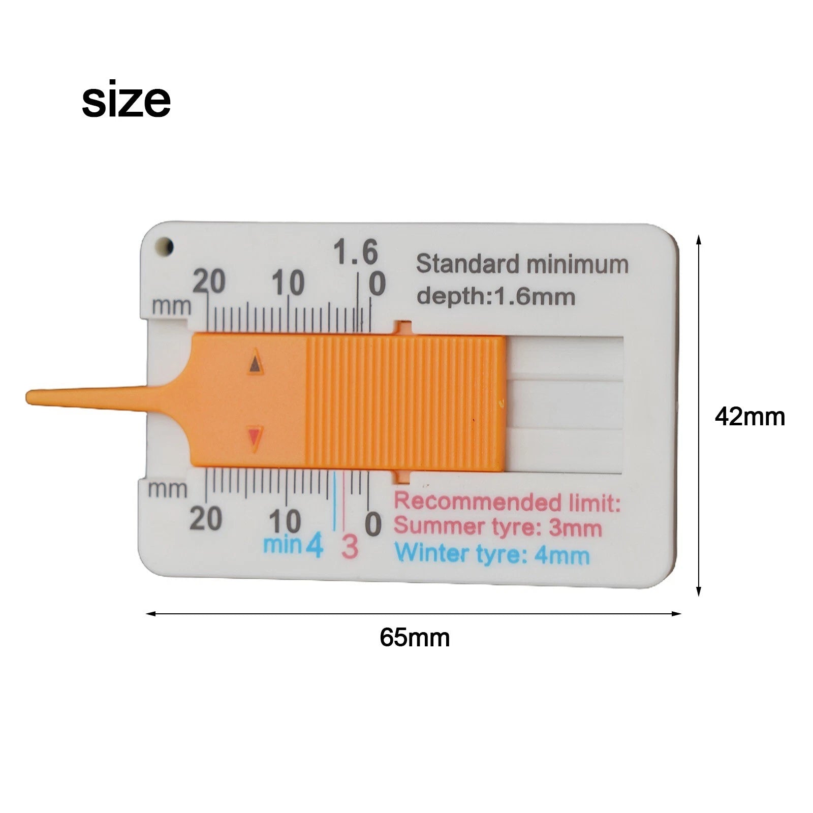 Tyre Tread Depth Gauge for Car Motorcycle Wheel Measuring Tool