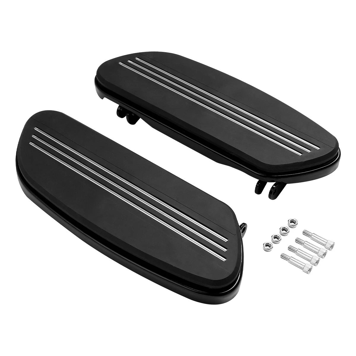 Set of 2 Black Floorboard Footpegs for Harley Road Glide (1993–2025)