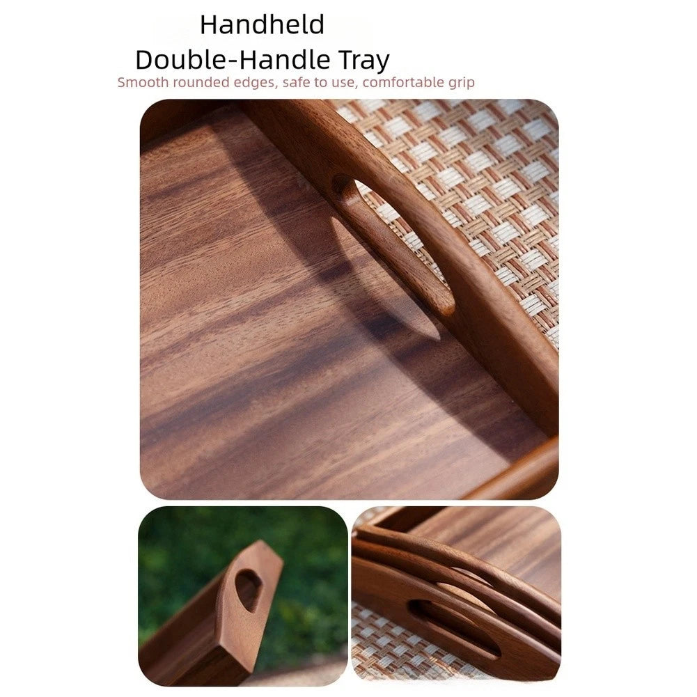 Japanese Walnut Wood Serving Platter for Home