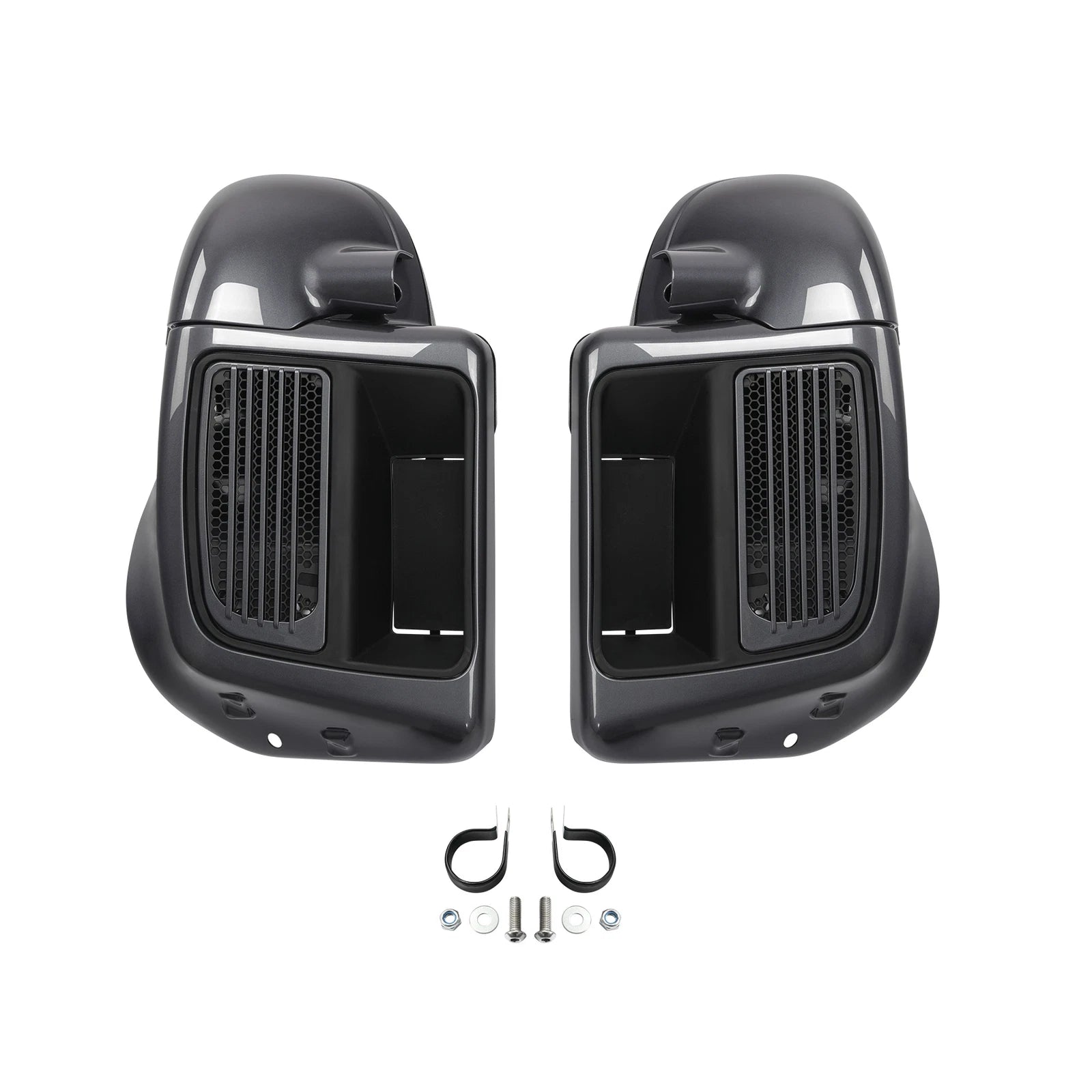Lower Vented Fairings for Harley Electra Glide (2014–2023) Gauntlet Gray Metallic
