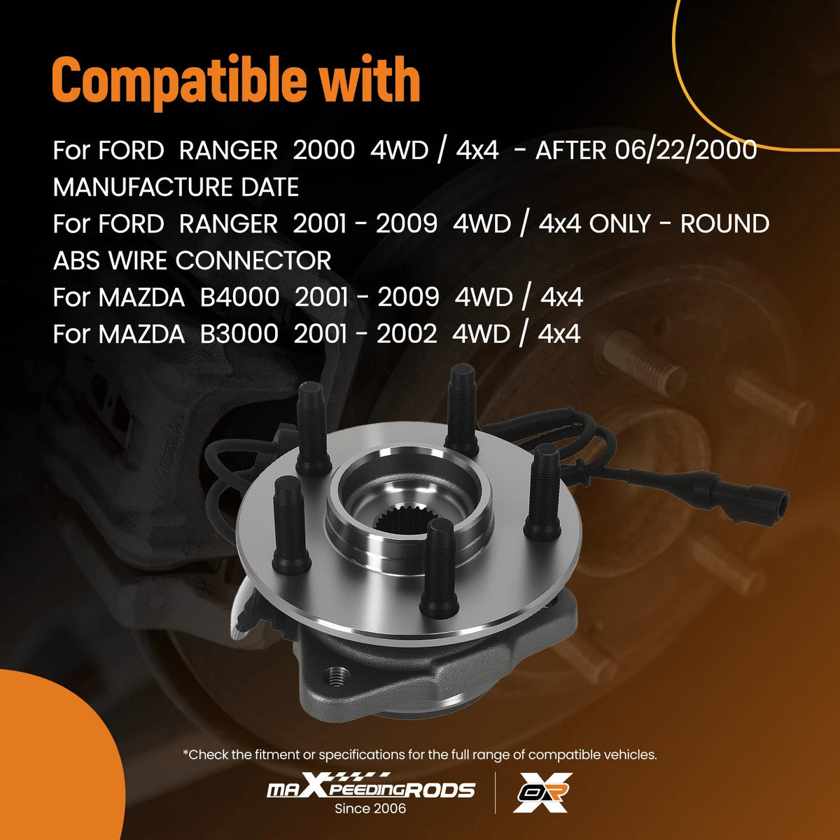 Front Wheel Hub Assembly for Ford Explorer Sport Trac 4WD (2001–2005) 515003