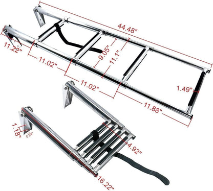4 Step Stainless Steel Telescoping Boat Ladder for Amarine Made