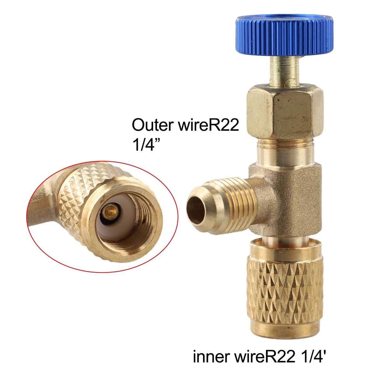 Brass Safety Valve for Air Conditioning Systems (R22, R410, R32)