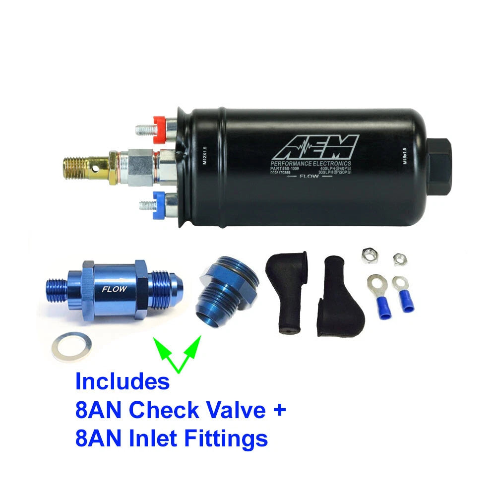 AEM 50-1009 400LPH Inline Fuel Pump for Universal Applications (RHD)