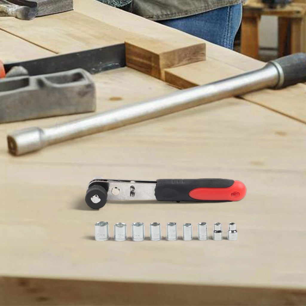 8 Piece Ratchet Socket Driver Set 634mm for 1/4 Inch Pawl Socket Adapter