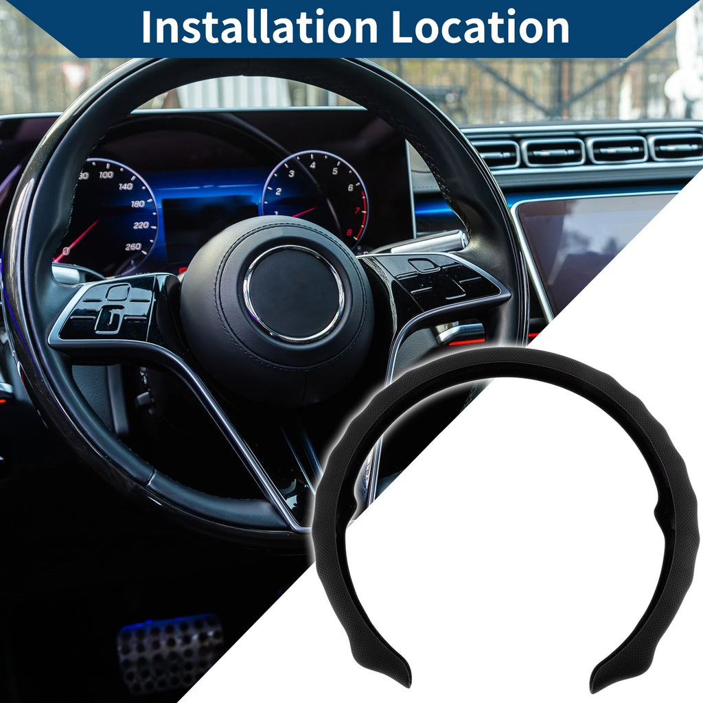 Steering Wheel Cover for - PU Artificial Leather, Black