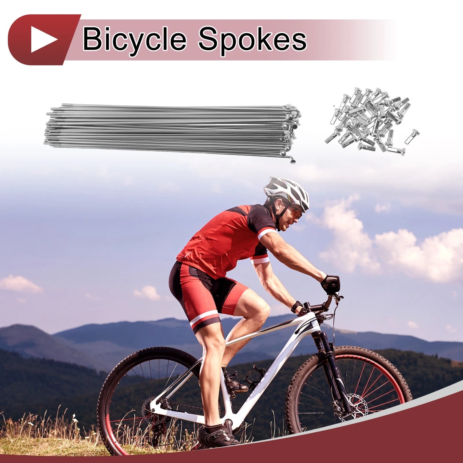 Bicycle Spoke 173 mm Steel Galvanized Set for 14G (45 Spoke)