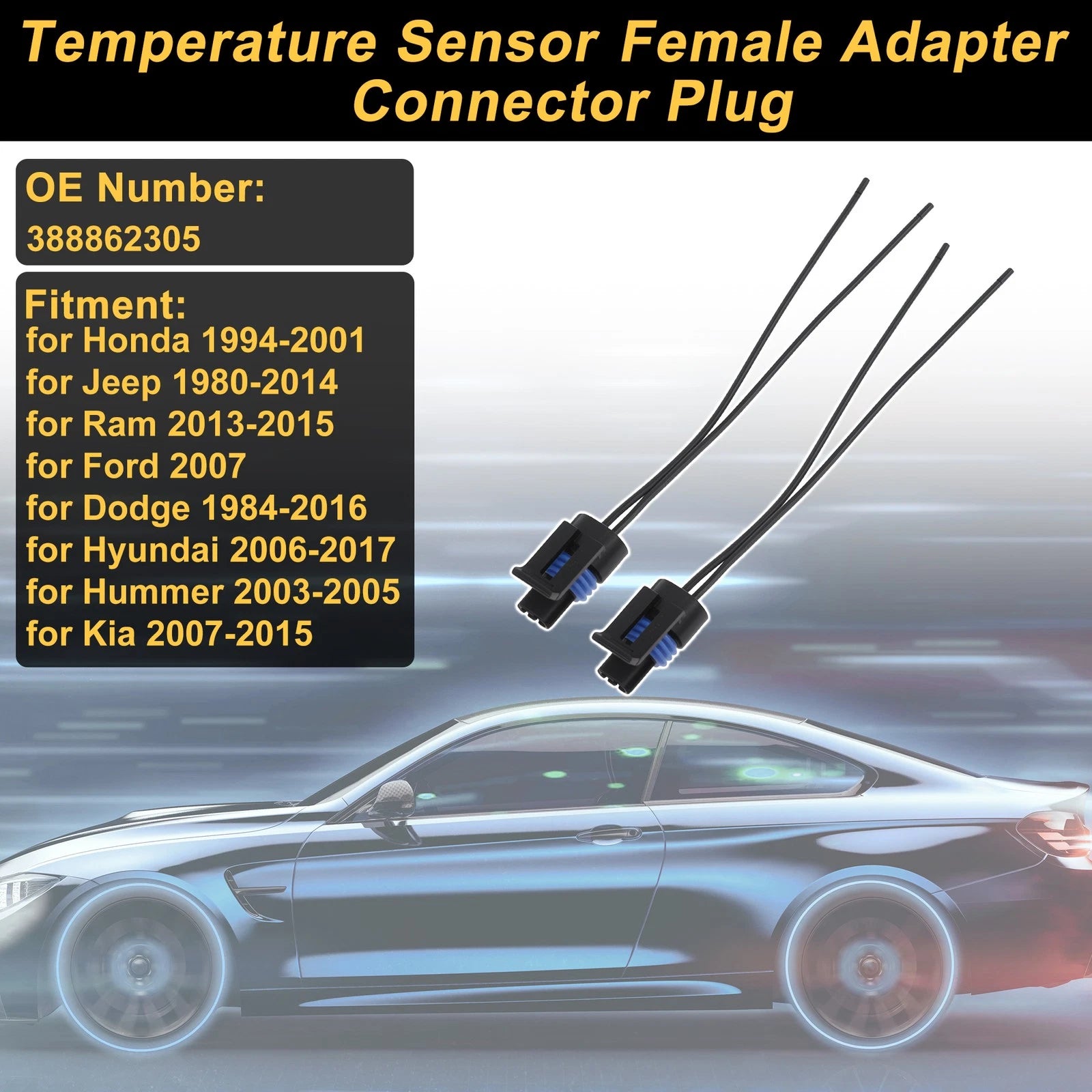 2X 2 Pin Temperature Sensor Connector Plug for Honda (1994–2001) No. 388862305