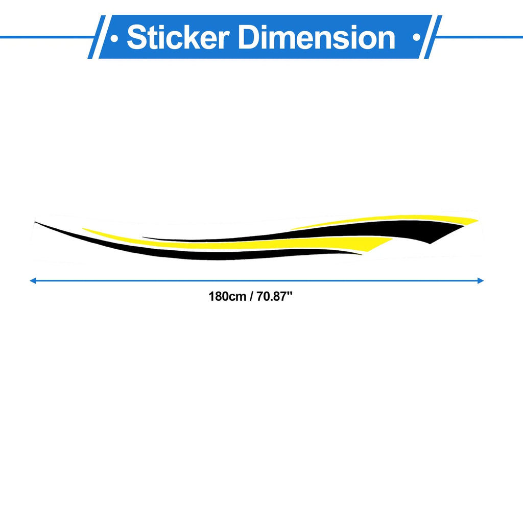 1 Pair Four-Wave Stripes Pattern Car Bumper Sticker Decal for Universal (180cm)
