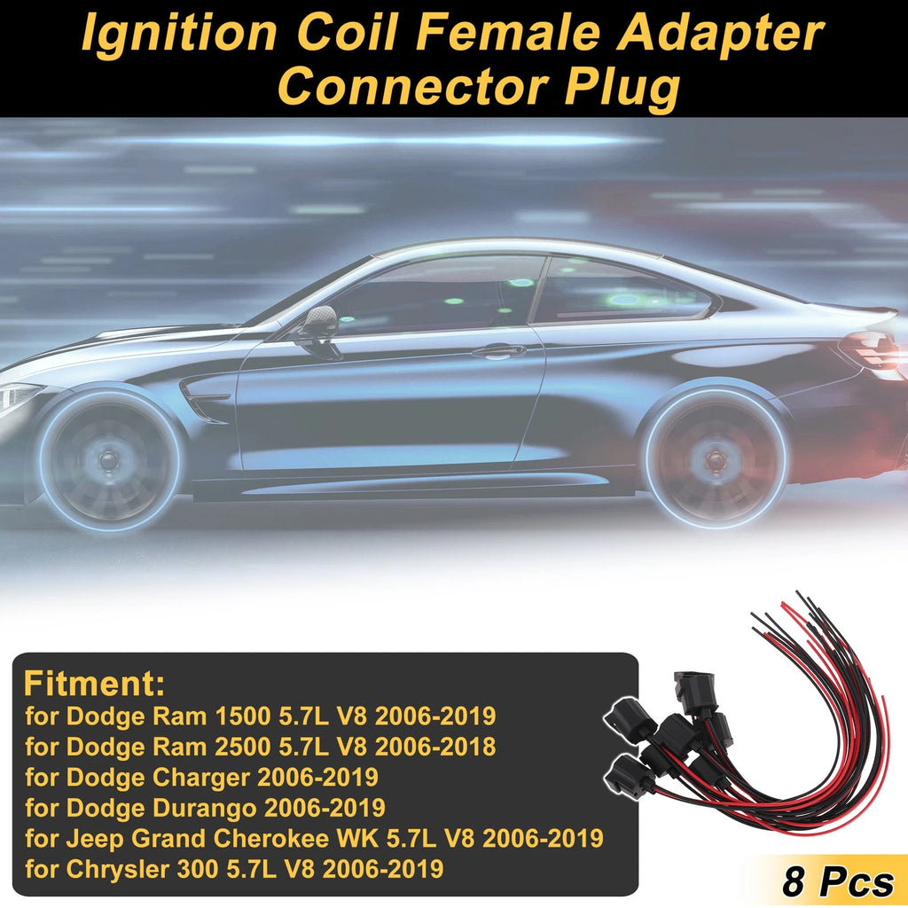 8X 3 Pin Ignition Coil Connector Plug for Dodge Ram 1500 2006–2019