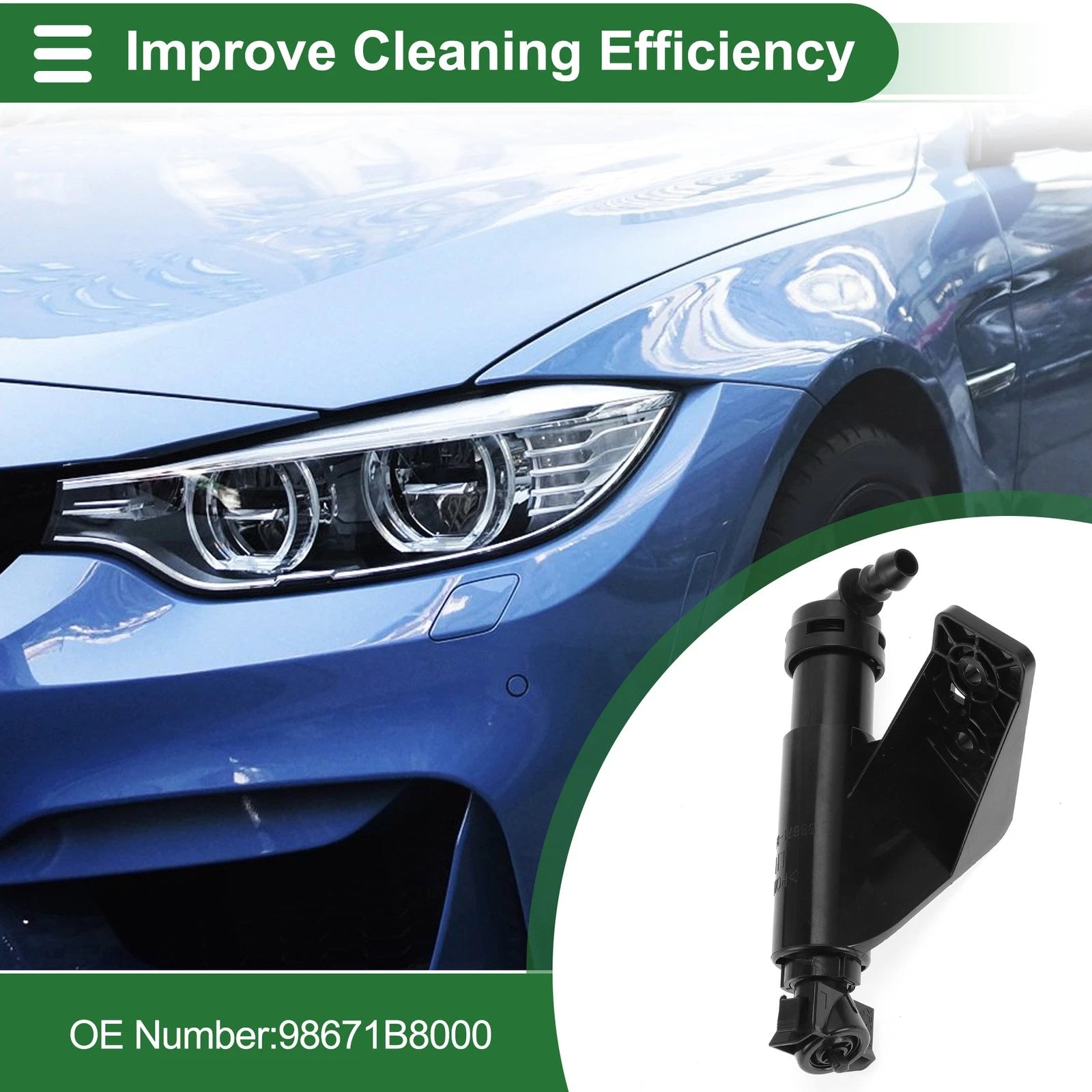 Front Driver Side Headlight Washer Nozzle Replacement for Hyundai Santa Fe (2013–2018)