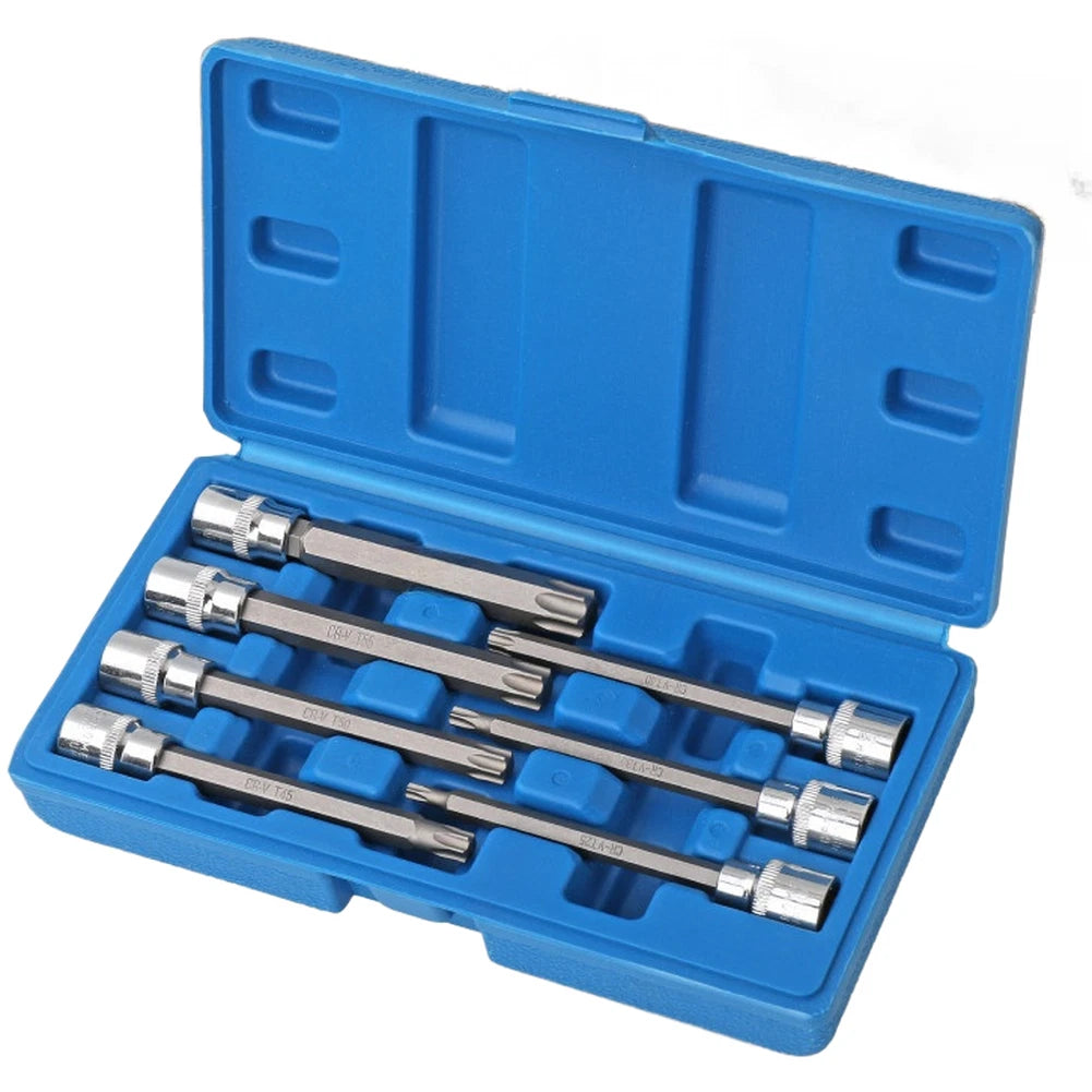 7 Piece Chrome Plated Long Hex Bit Socket Wrench Set for CR-V