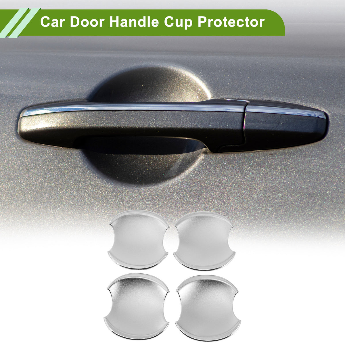 Door Handle Cup Protector for Honda Civic 8th Chrome Silver 4 Piece Kit (2016–2021)