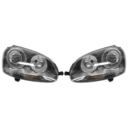 LH+RH Xenon HID Projector Headlights Pair for Volkswagen Golf Mk5 (2006–2009)