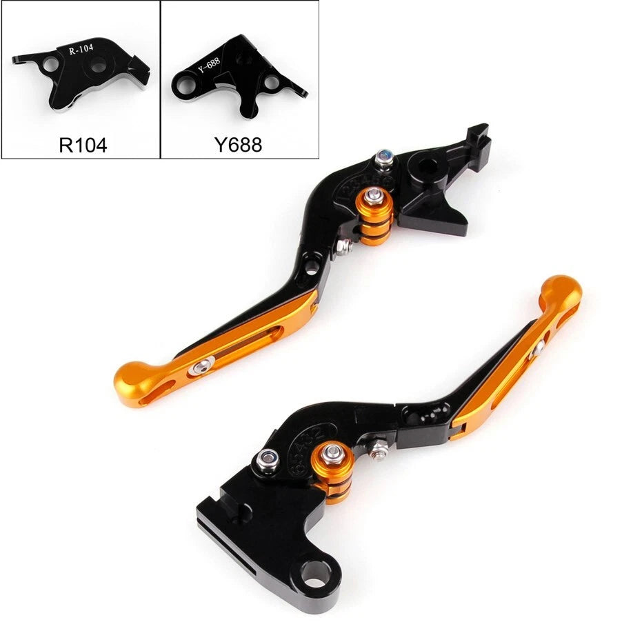 Adjustable Folding Brake Clutch Lever for Yamaha R1 R6S (2004–2008) Gold T9