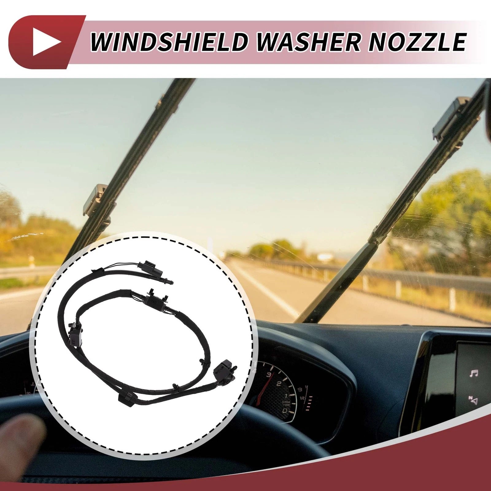Front Windshield Washer Nozzle for BMW X5 (2007–2013) Black