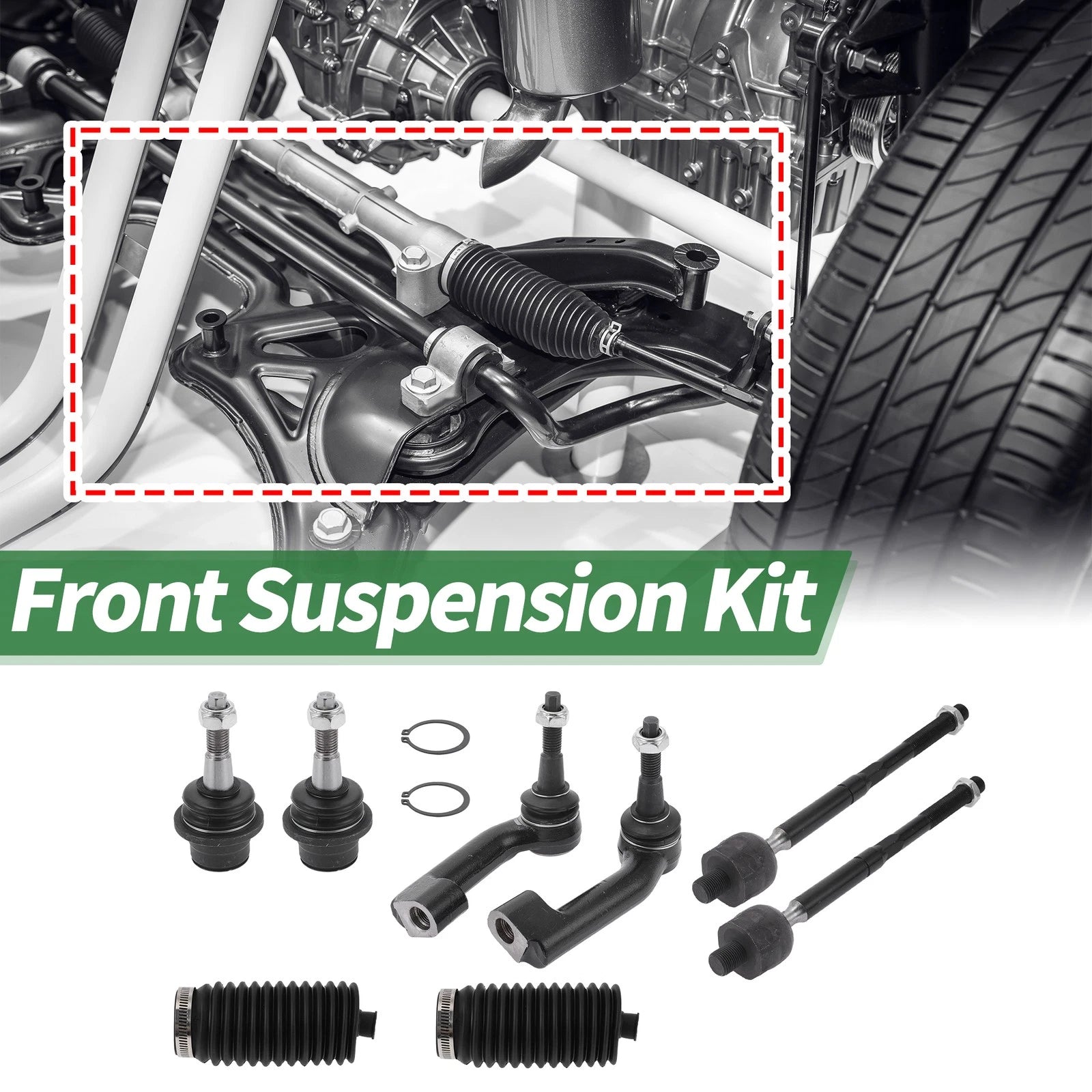 8pcs Front Suspension Kit Tie Rod End Lower Ball Joint for Chevrolet Aveo5 (2006–2011)