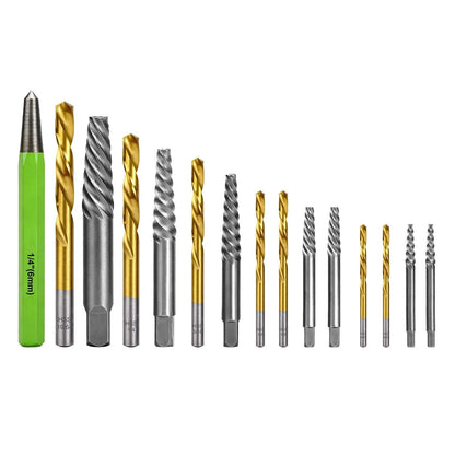 Screw Extractor Kit with CR-MO Tools & Reverse Bits for Industrial Use