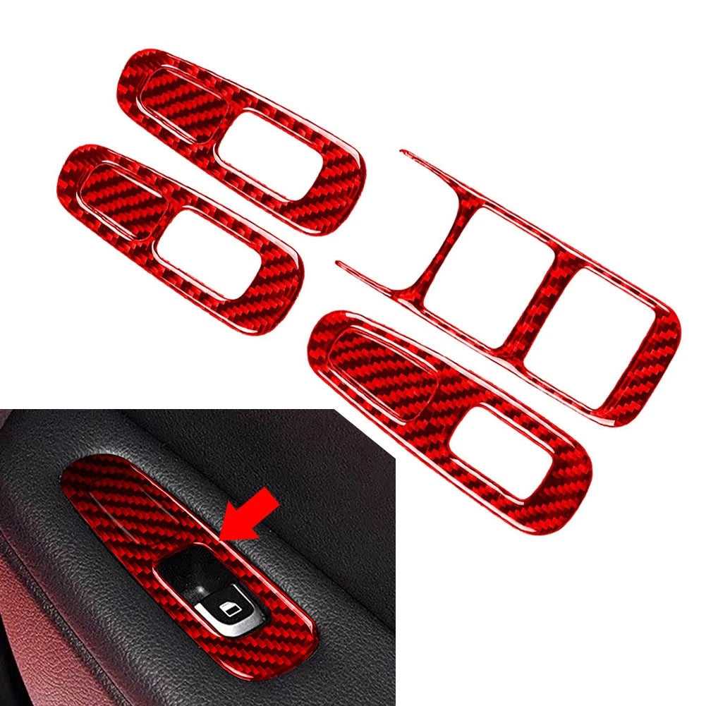 Window Lift Switch Button Panel Cover Trim for Kia Stinger (2018–2023) Red RHD