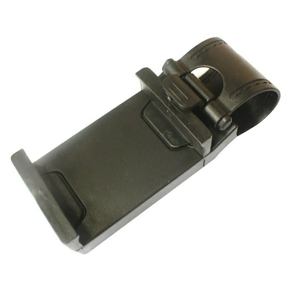 Steering Wheel Phone Holder 55-75mm for Car (ABS, Black Clip)