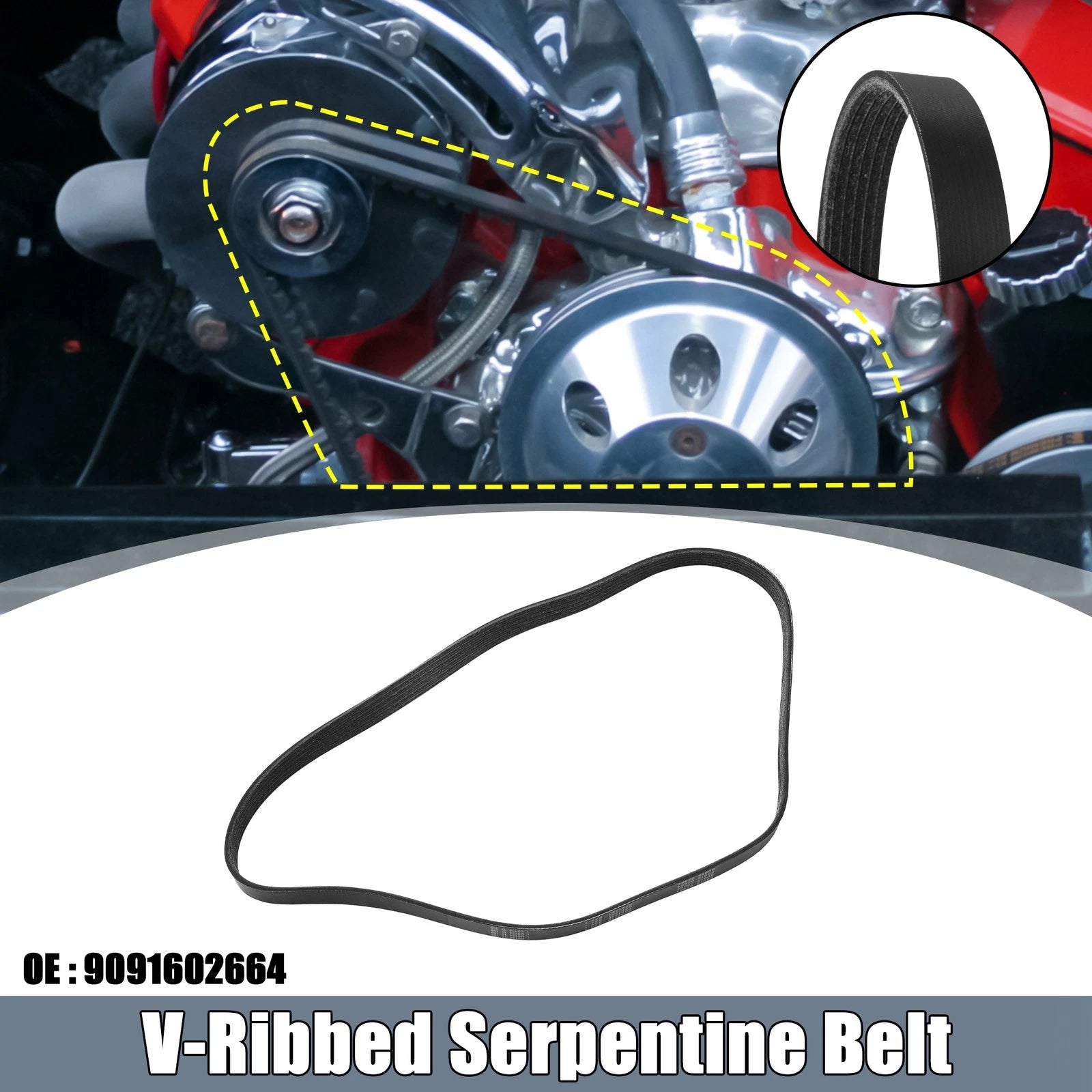 V-Ribbed Serpentine Drive Belt Replacement for Toyota Corolla (2011–2013)